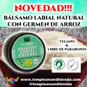BÁLSAMO LABIAL VEGANO Y NATURAL CON GERMEN DE ARROZ