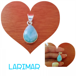 COLGANTE LARIMAR MINI DE ALTA CALIDAD ... LA PIEDRA DE LA ATLÁNTIDA. LA PIEDRA DE LAS SIRENAS.