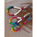 PULSERA-MALA HINDÚ MADERITA ARCO IRIS