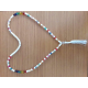 MALA HINDÚ DE CRISTAL Y PIEDRAS DE CUARZO BLANCO