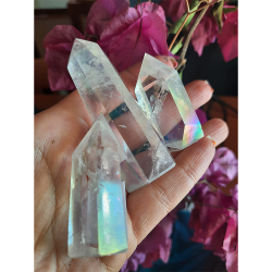 PUNTAS DE CUARZO BLANCO ARCO IRIS NATURAL
