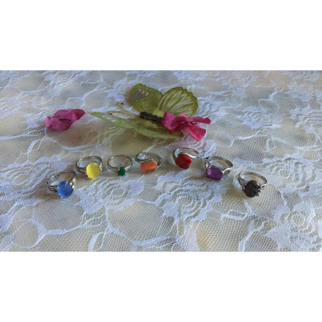 ANILLOS DE LA INDIA INDIA BAÑO DE PLATA CON PIEDRITAS DE COLORES