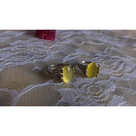 ANILLO DE LA INDIA BAÑO DE PLATA COLOR AMARILLO