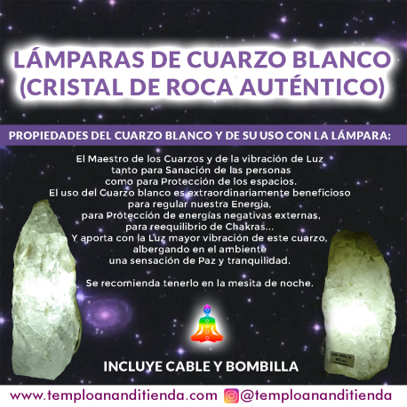 LÁMPARA DE CUARZO BLANCO