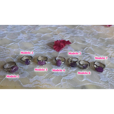 ANILLOS DE LA INDIA BAÑO DE PLATA COLOR LILA