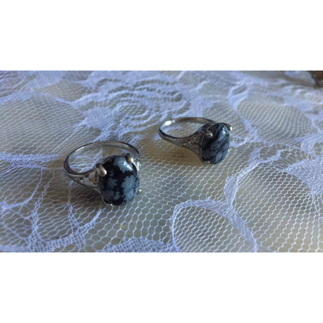 ANILLOS DE LA INDIA BAÑO DE PLATA COLOR GRIS Y NEGRO