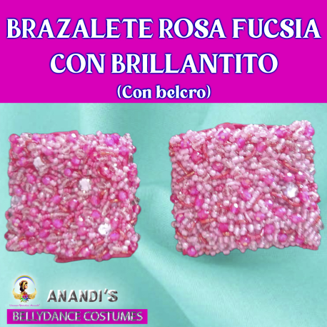 BRAZALETE ROSA FUCISA CON BRILLANTITO