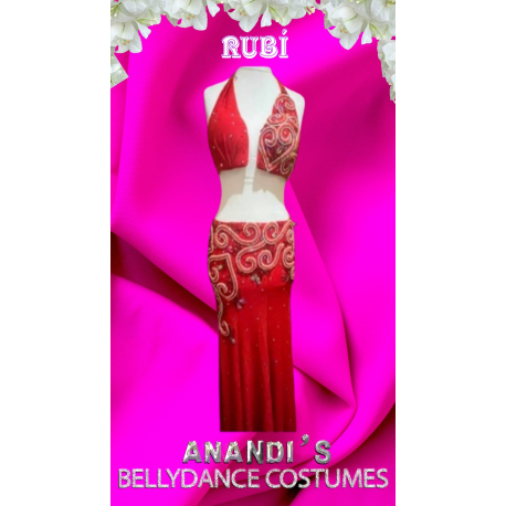 VESTIDO DE DANZA DEL VIENTRE MODELO "RUBÍ"