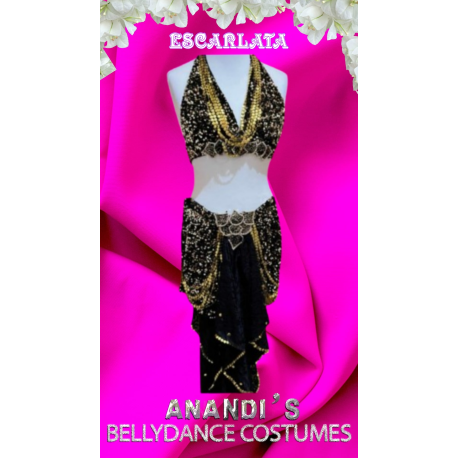 VESTIDO DE DANZA DEL VIENTRE MODELO "ESCARLATA"