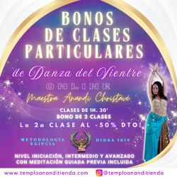 BONO 2 CLASES PARTICULARES Y PERSONALIZADAS DE DANZA DEL VIENTRE, LA 2ª AL -50% DTO!