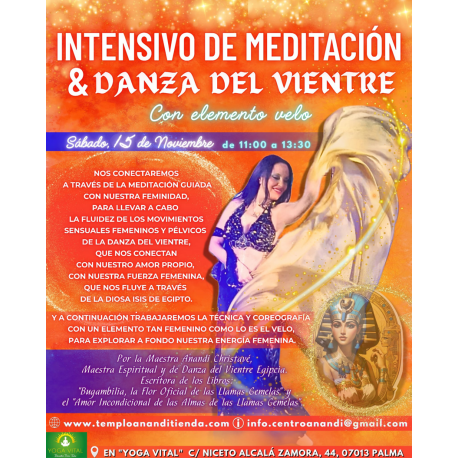 INTENSIVO DE MEDITACIÓN Y DANZA DEL VIENTRE CON ELEMENTO VELO