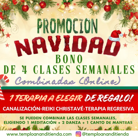 BONO DE 4 CLASES SEMANALES COMBINADAS + 1 TERAPIA A ELEGIR DE REGALO!