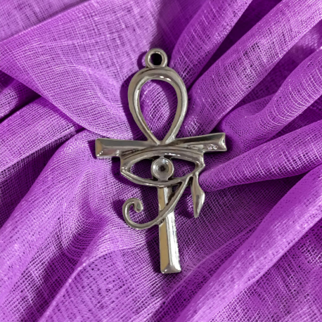 COLGANTE Y AMULETO "ANKH" LLAVE DE LA VIDA DE ISIS FUSIÓN OJO DE HORUS