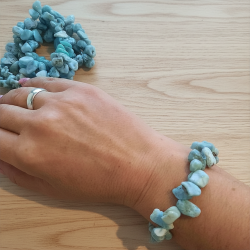 PULSERA PIEDRA LARIMAR fina