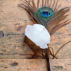 PUNTA DE CUARZO GEMELO BLANCO DE ALTA CALIDAD TAMAÑO MEDIANO-GRANDE