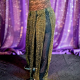 PANTALÓN BOMBACHO BELLYDANCE EN NEGRO Y  ORO