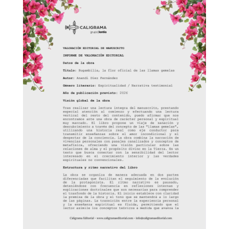 VALORACIÓN DE LA EDITORIAL CALIGRAMA "EL AMOR INCONDICIONAL DE LAS ALMAS DE LAS LLAMAS GEMELAS"