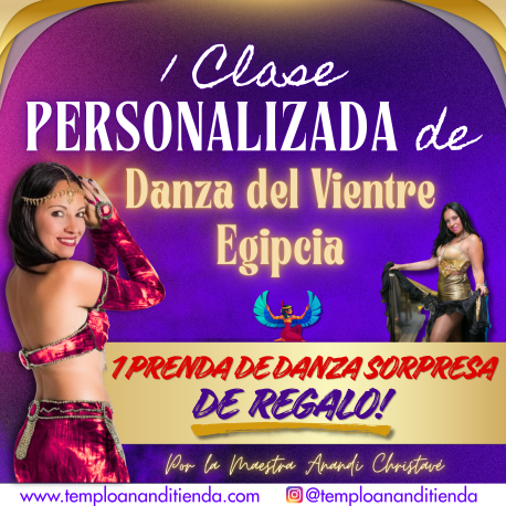 1 CLASE PERSONALIZADA DE DANZA DEL VIENTRE EGIPCIA  + 1 PRENDA DE DANZA DEL VIENTRE DE REGALO!