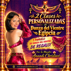 2 CLASES PERSONALIZADAS DE DANZA DEL VIENTRE EGIPCIA  + 1 PAÑUELO DE DANZA DEL VIENTRE DE REGALO!