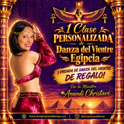 1 CLASE PERSONALIZADA DE DANZA DEL VIENTRE EGIPCIA  + 1 PRENDA DE DANZA DEL VIENTRE DE REGALO!