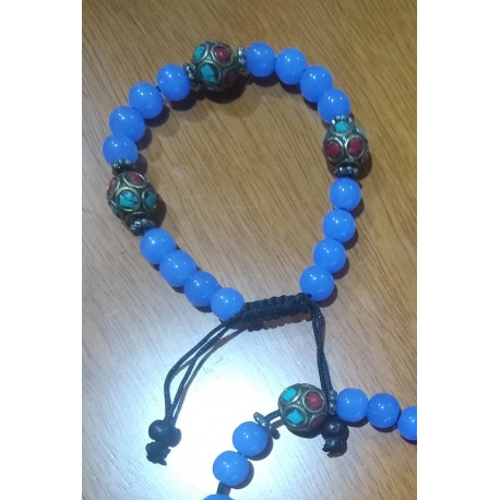 Pulseras Mala de Nepal  azules